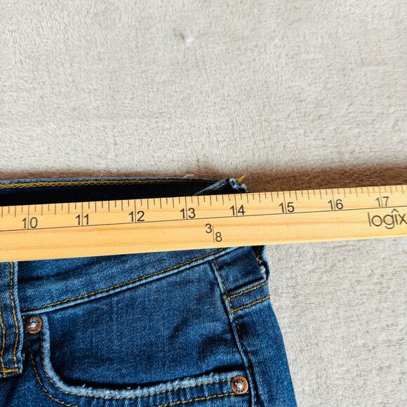 Free People Jeans Womens 29R Med Wash Blue Denim We The People Skinny Distressed - Picture 9 of 9